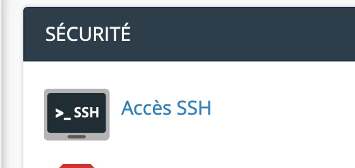 cPanel 的 SSH 部分