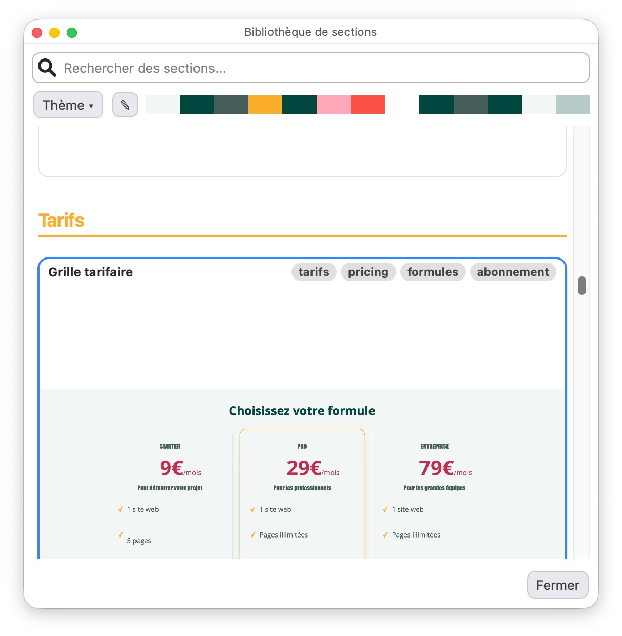 Catálogo de designs prontos para uso